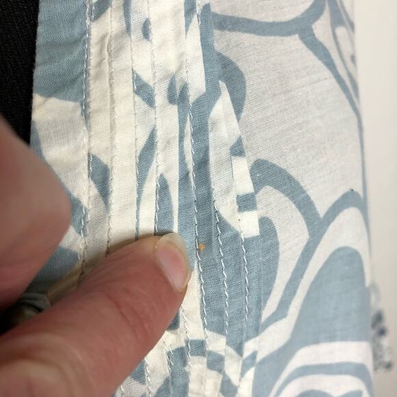 Soft Surroundings light blue white floral scroll print popover top size Medium - Picture 4 of 13